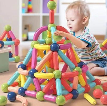 Colorful Plastic Magnetic Blocks - 25 Pcs for Endless Creative Fun!